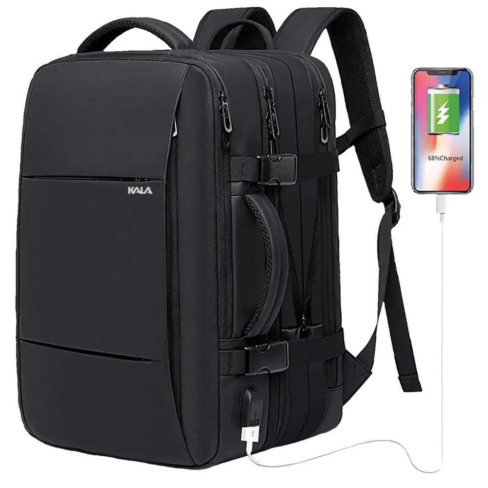 Mochila travel 40L preta Kala — fotografia 6