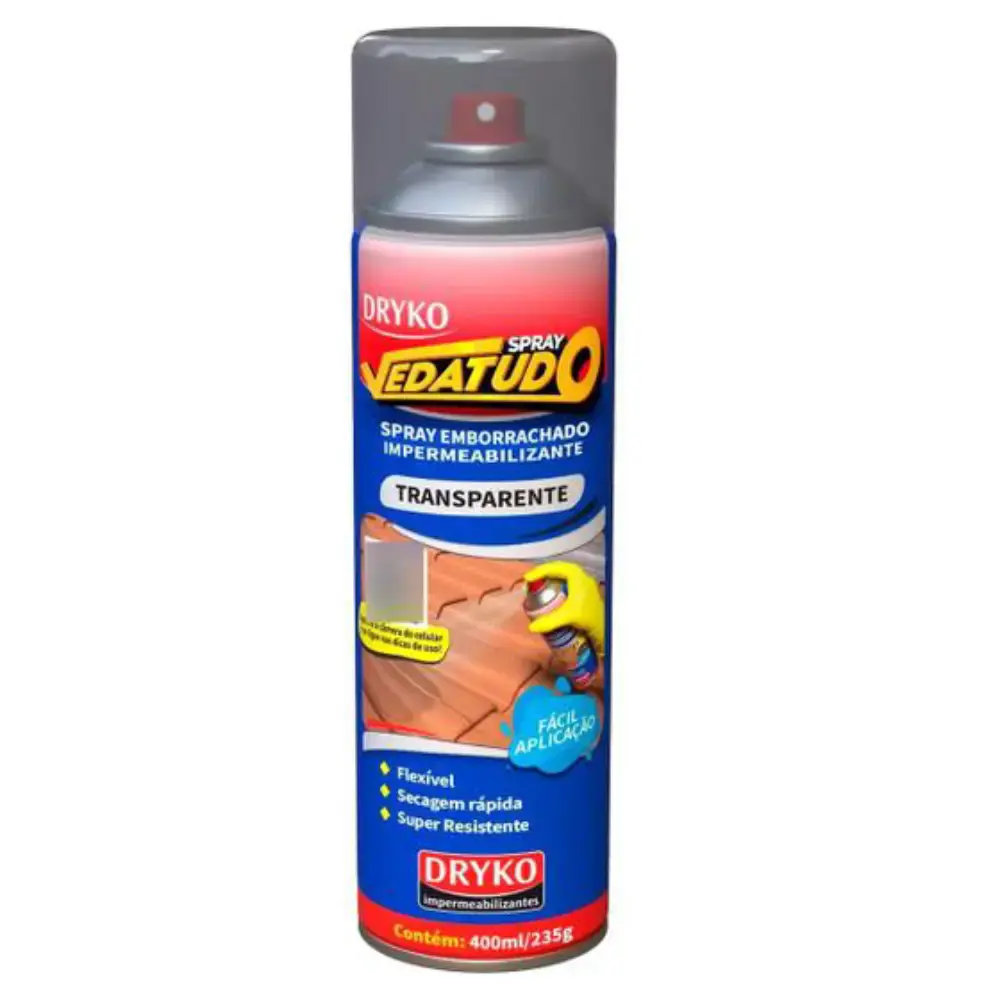 Spray Emborrachado Vedatudo Impermeabilizante Transparente 400 ml DRYKO