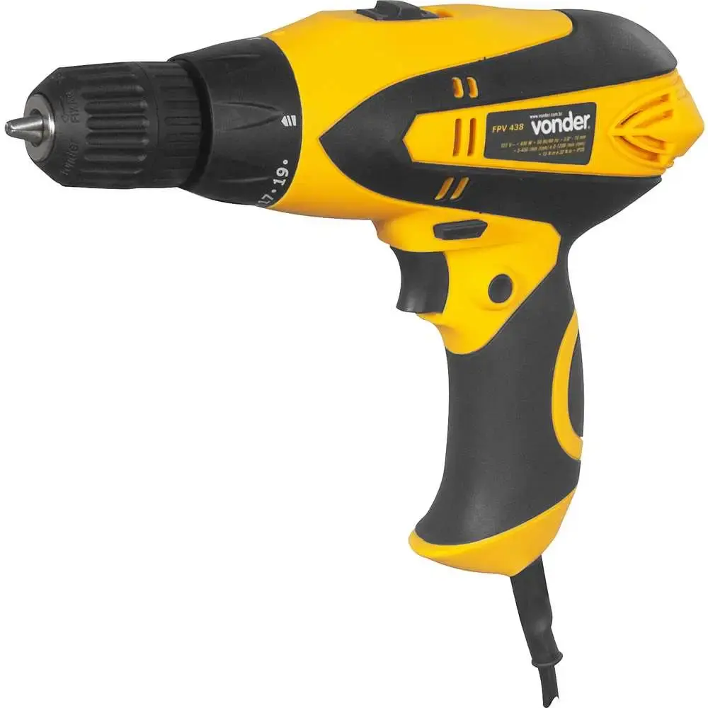 Furadeira e parafusadeira elétrica 3/8 POL 400W FPV 438 Vonder 220 V — fotografia 3