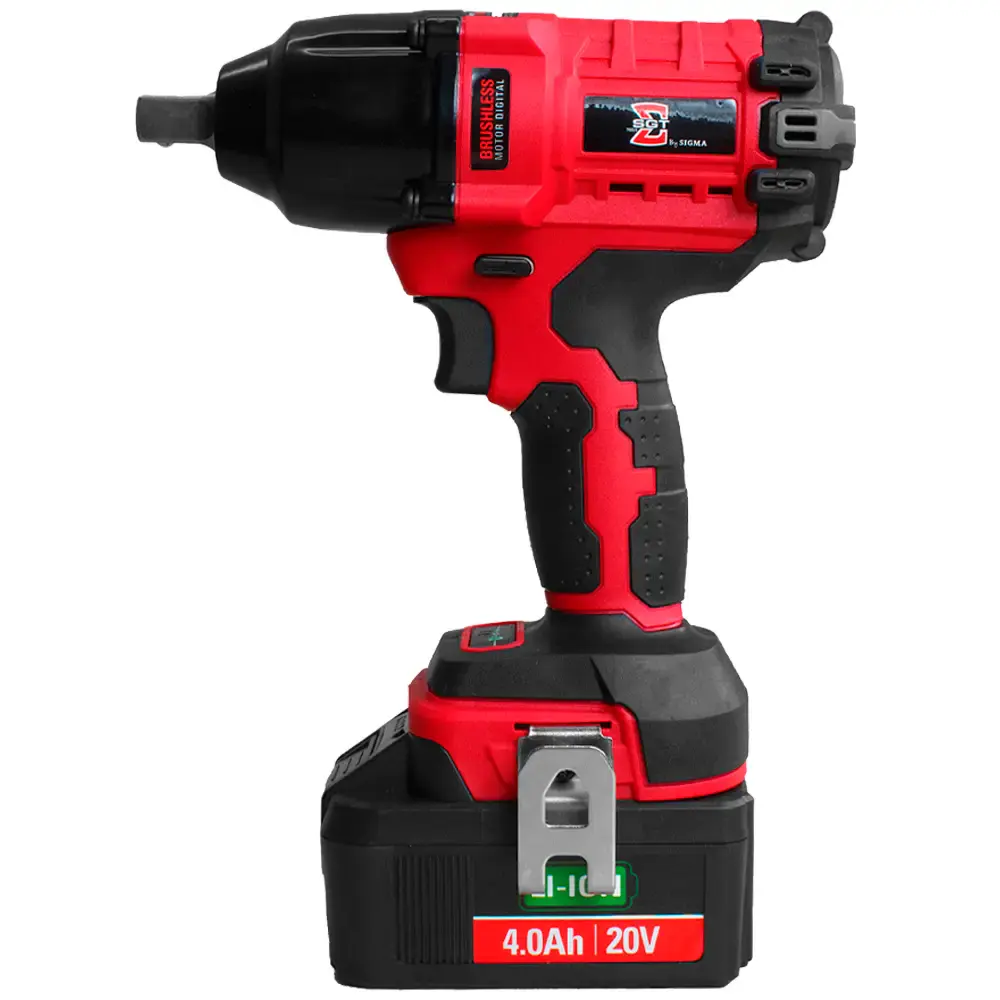 Chave de impacto 20V 1/2POL com bateria e jogo de soquetes 14 a 21 MM EVSLI-4 evald Sigma — fotografia 3