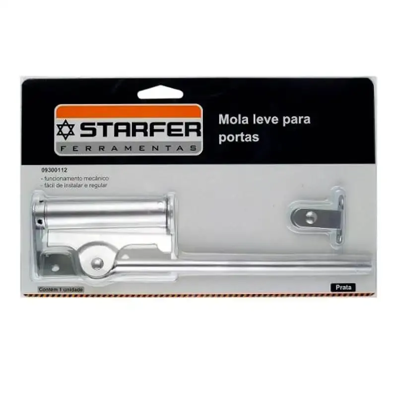 Mola Aérea Automática para Porta Leve até 30 KG Prata STARFER — fotografia 3