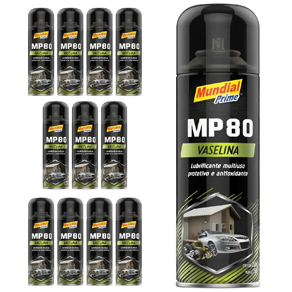 Vaselina Spray MP80 250 ml com 12 Unidades MUNDIAL PRIME