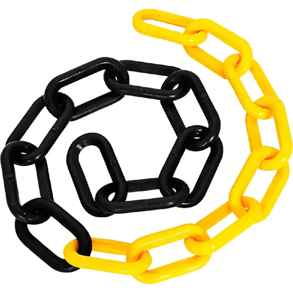 Corrente plástica 6MM amarelo/preto 10M pequena Plastcor — fotografia 5