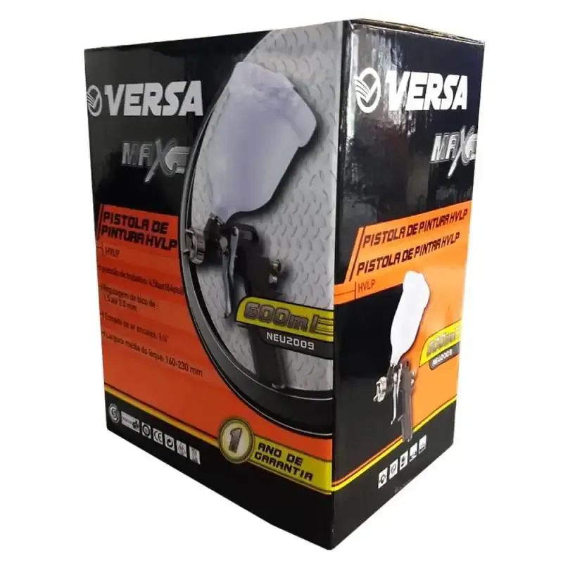 Pistola de pintura gravitacional 600 ML NEU2009 versa max black jack — fotografia 5