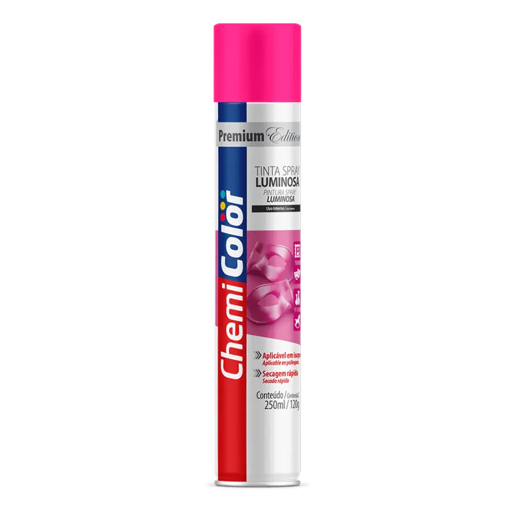 Tinta spray luminosa 250ML/120G na cor pink Chemicolor