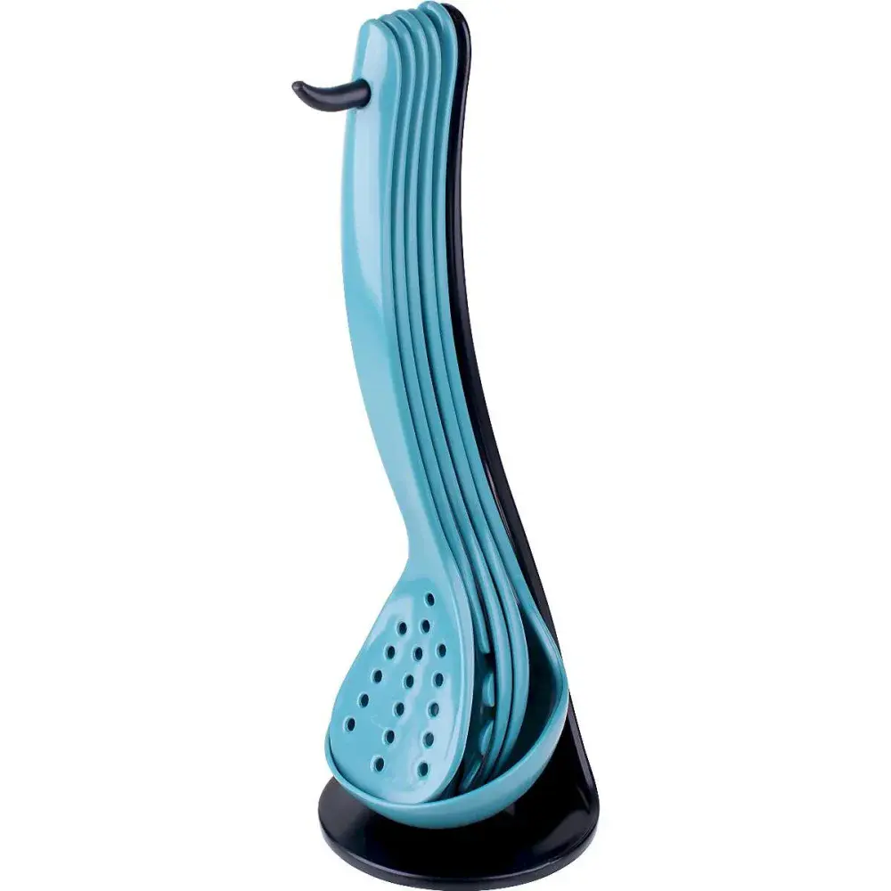 Kit de cozinha 06 peç com suporte azul Kala