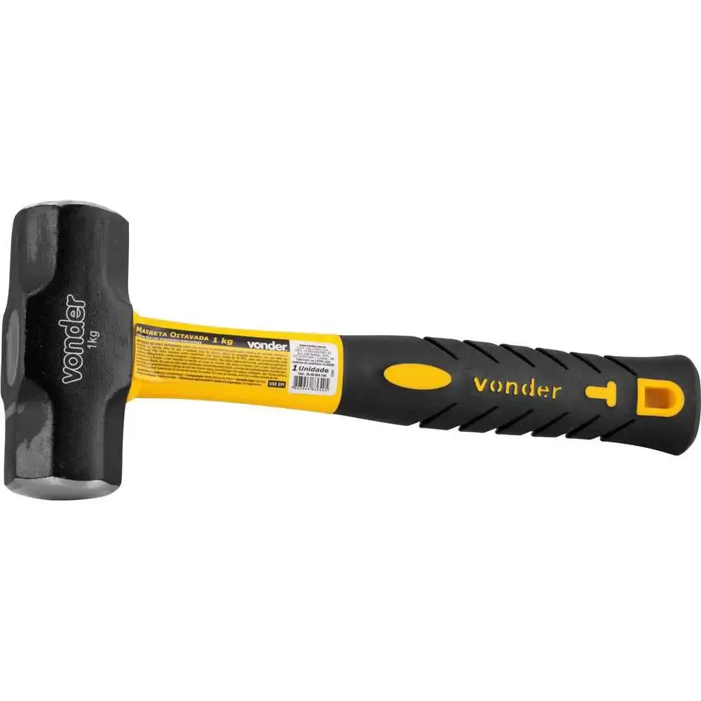 Marreta oitavada 1,0KG com cabo de fibra Vonder
