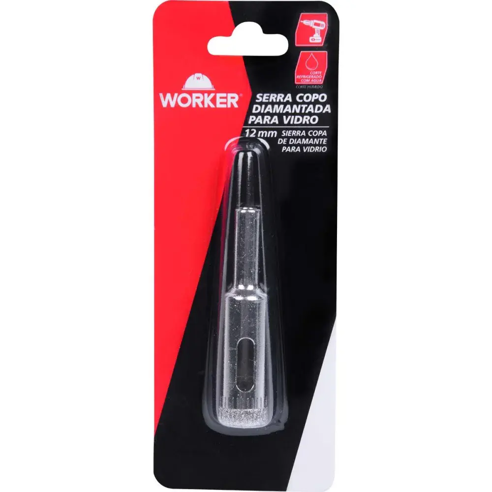 Serra copo diamantada para vidro 12MM Worker — fotografia 6