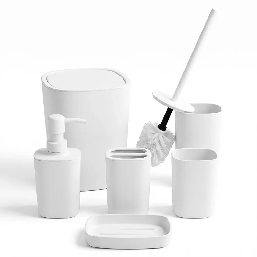 Conjunto de acessórios para banheiro kit com 6 peças minimalista luxo casa LYS Preto — fotografia 10