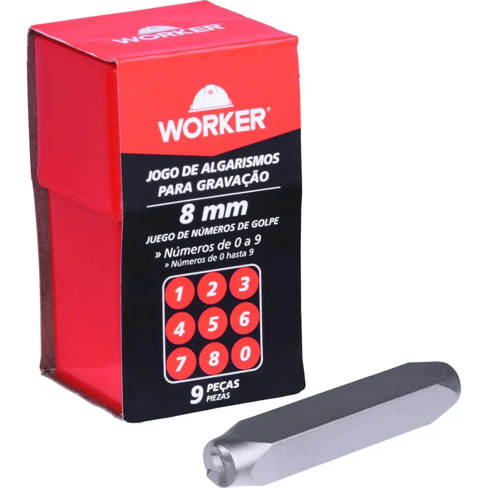 Jogo de algarismo para gravação 8MM Worker