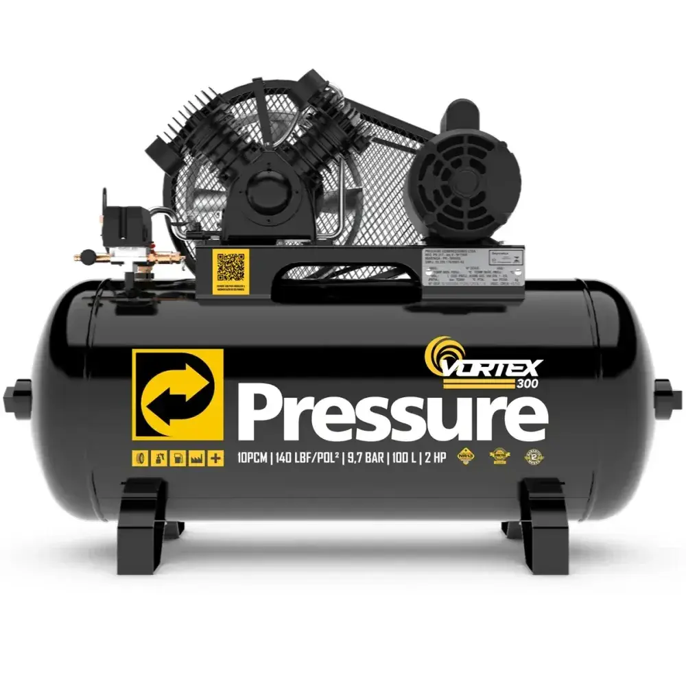 Compressor de ar vortex 300 100L 2HP 10PCM 140PSI Pressure — fotografia 2